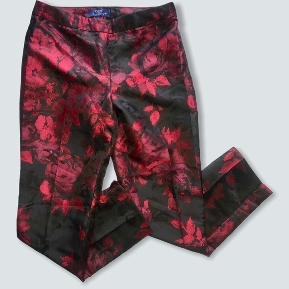 ‼️PRICE DROP‼️Talbots Vampirecore Floral Satin Ankle Pants Dark Academia Size 6 - Picture 3 of 9